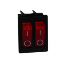 Vypínač 230V/16A-2K-červený