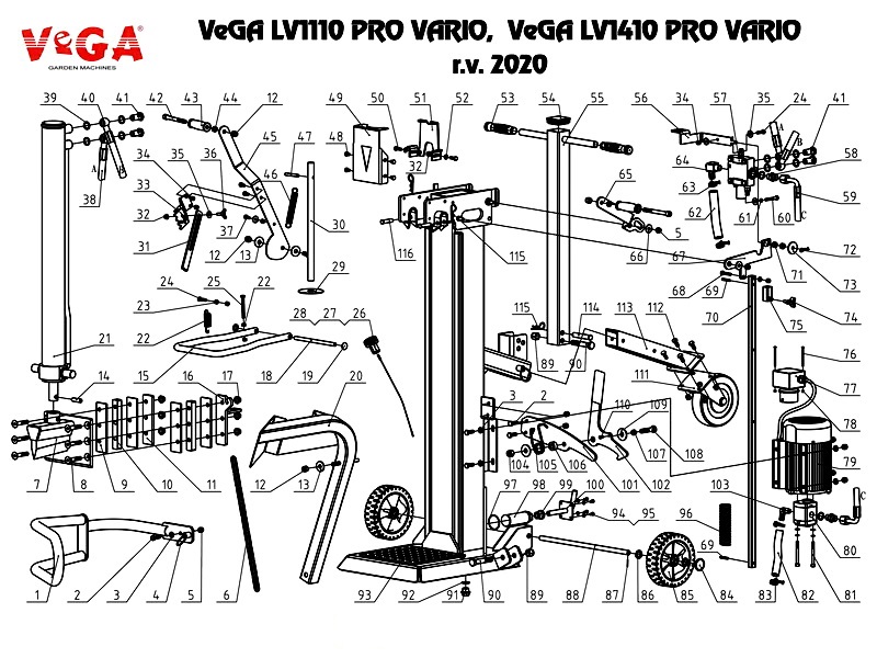 VeGA LV1110PRO VARIO - profesionální štípač na dřevo
