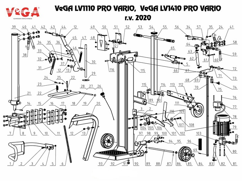 VeGA LV1410 PRO VARIO profesionální štípač na dřevo