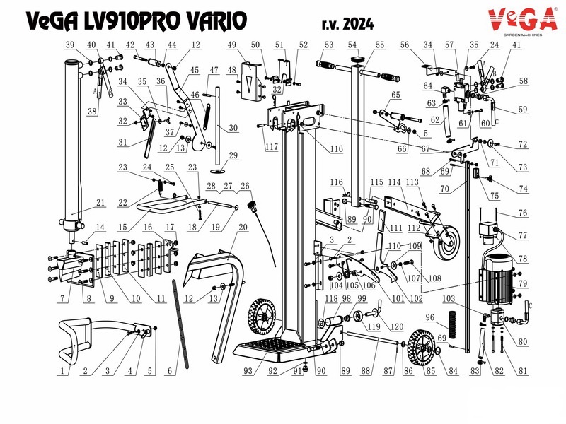 VeGA LV910 PRO VARIO profesionální štípač na dřevo
